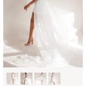 Elegant White Sheer Overlay Dress